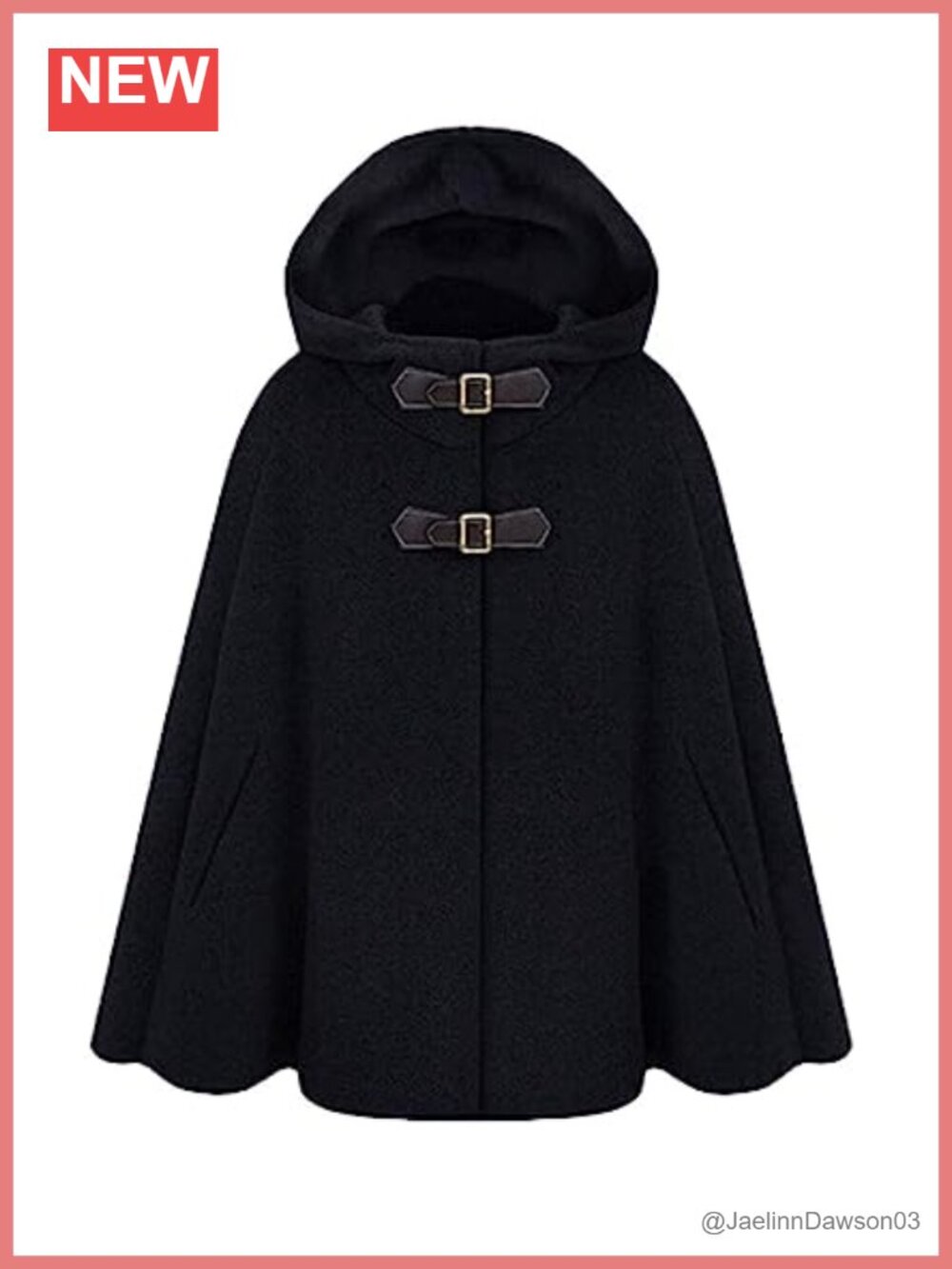 Wool Blend Hooded Poncho Cape Cardigan Batwing Sleeve Winter Coat